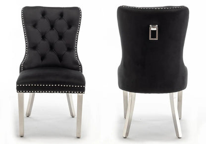 Lot de 2 chaises en noir capitonnées | Vexta
