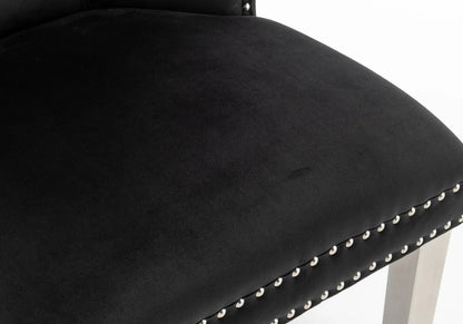 Lot de 2 chaises en noir capitonnées | Vexta
