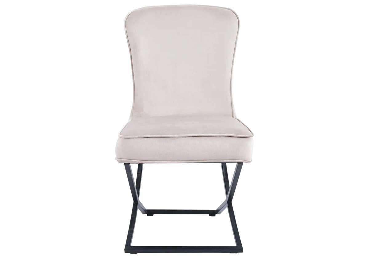 Lot de 2 chaises capitonnées en beige | Korva