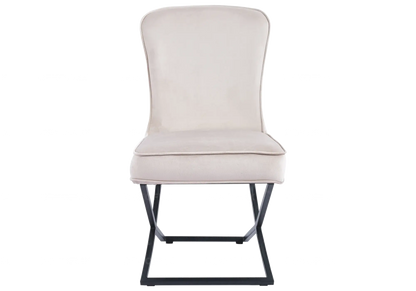 Lot de 2 chaises capitonnées en beige | Korva