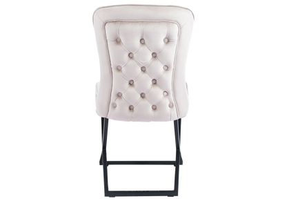 Lot de 2 chaises capitonnées en beige | Korva