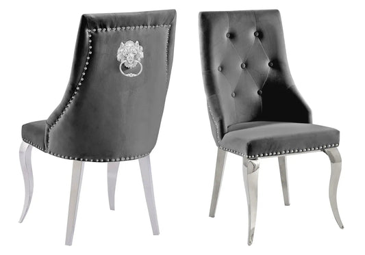 Lot de 4 chaises capitonnées anthracite | Yari