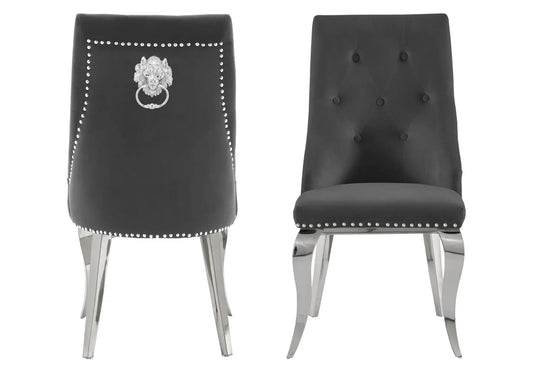 Lot de 4 chaises capitonnées anthracite | Yari
