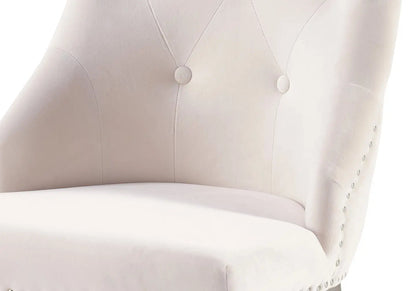 Lot de 4 chaises capitonnées velours écru | Kalyx