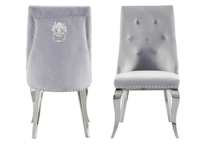 Lot de 4 chaises capitonnées en gris perle | Yari