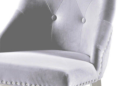 Lot de 4 chaises capitonnées en gris perle | Yari