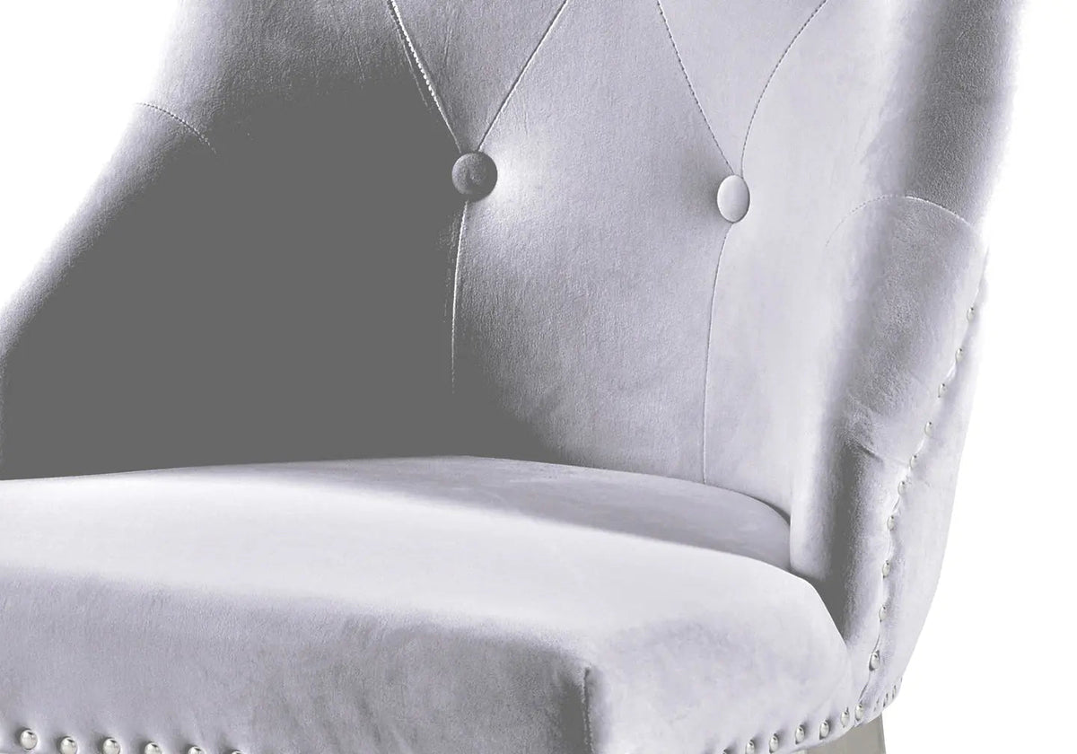 Lot de 4 chaises capitonnées en gris | Kalyx