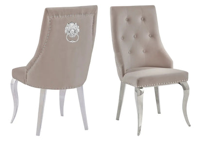 Lot de 4 chaises capitonnées en taupe | Yari