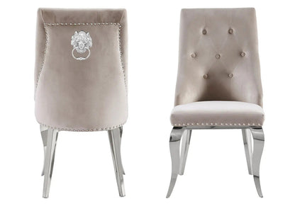 Lot de 4 chaises capitonnées en taupe | Yari