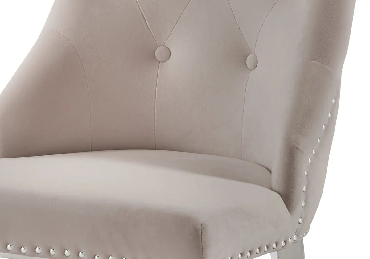 Lot de 4 chaises capitonnées en taupe | Yari