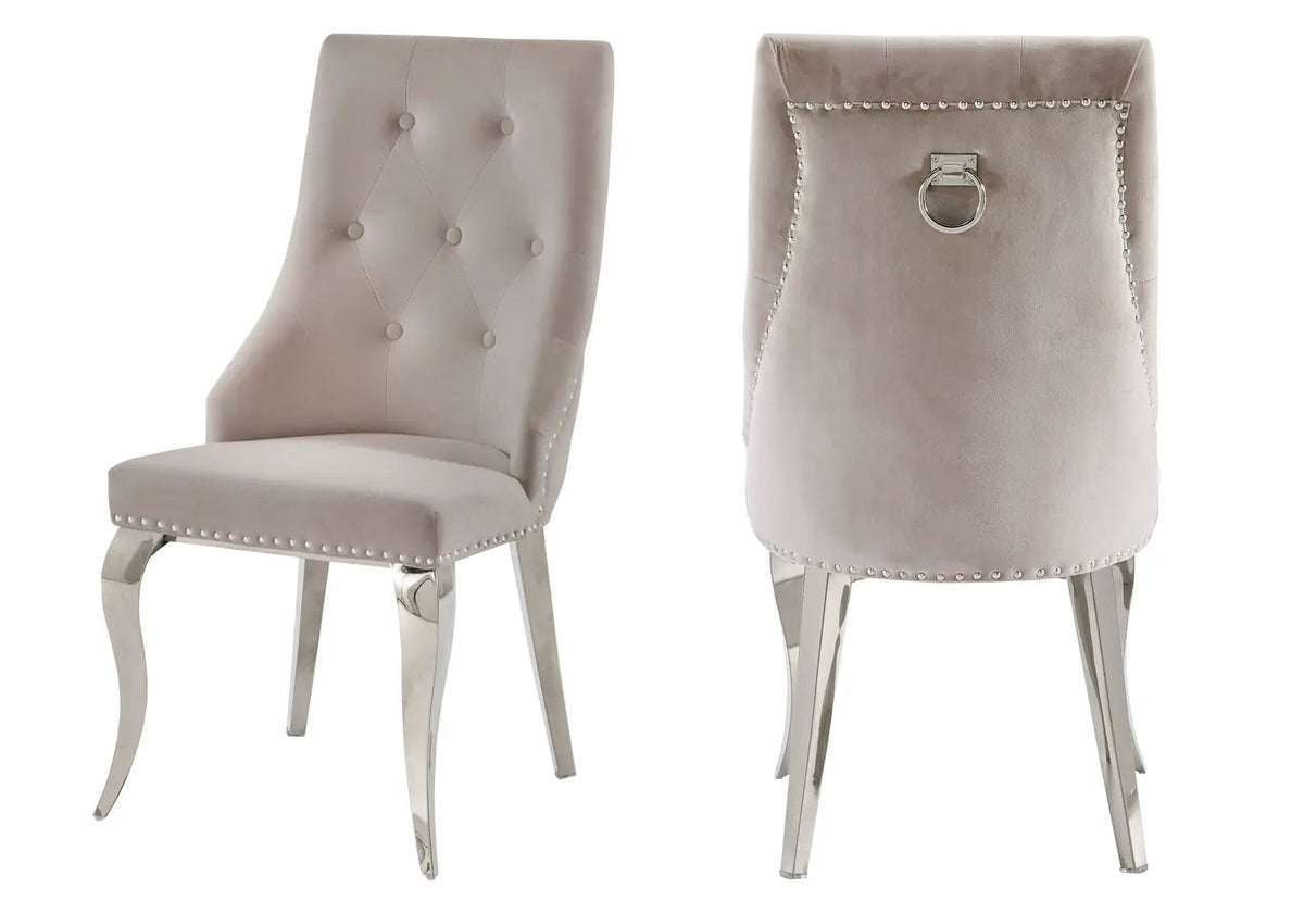 Chaises cloutées en moka (lot de 4) | Kalyx
