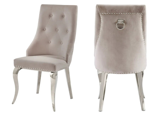 Chaises cloutées en moka (lot de 4) | Kalyx