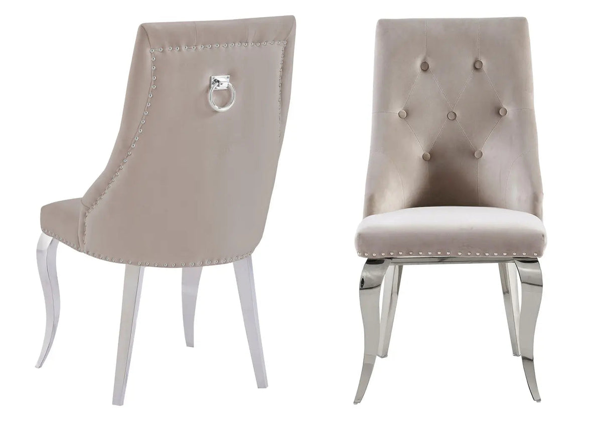 Chaises cloutées en moka (lot de 4) | Kalyx