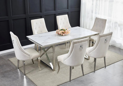 Chaises cloutées en moka (lot de 4) | Kalyx