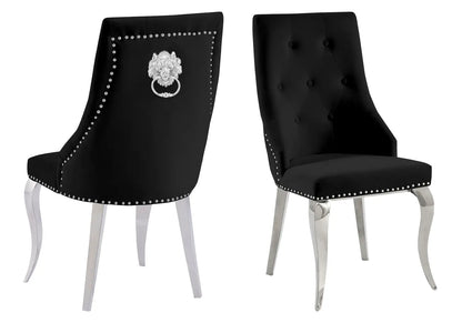 Lot de 4 chaises capitonnées en noir | Yari