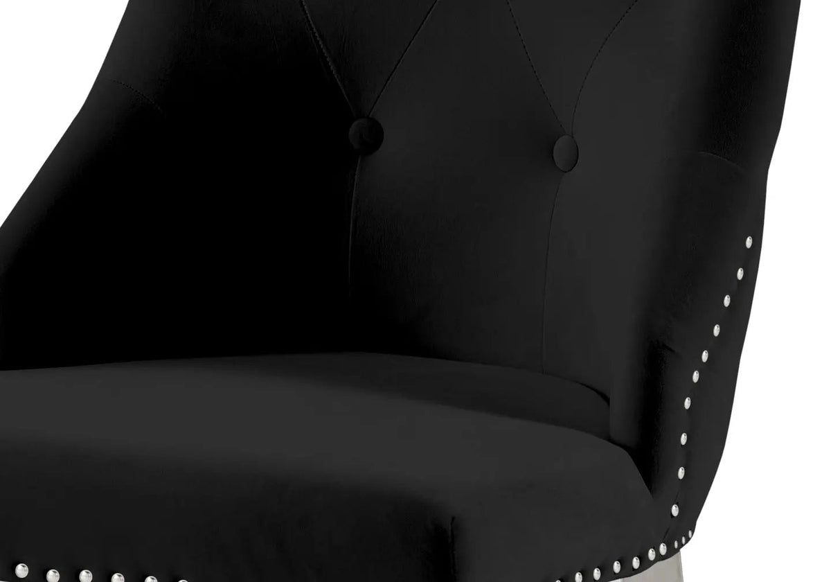 Lot de 4 chaises capitonnées en noir | Yari