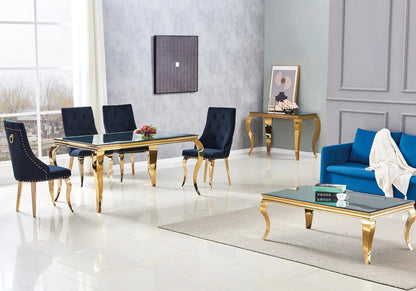 Lot de 4 chaises capitonnées en noir | Yari