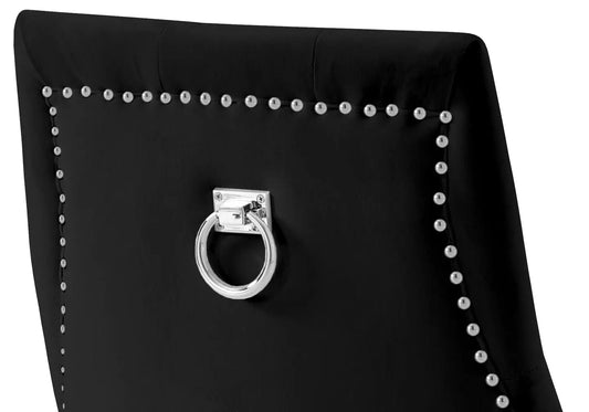 Lot de 4 chaises cloutées en noir et anneau | Kalyx