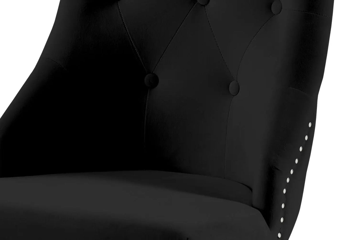 Lot de 4 chaises cloutées en noir et anneau | Kalyx