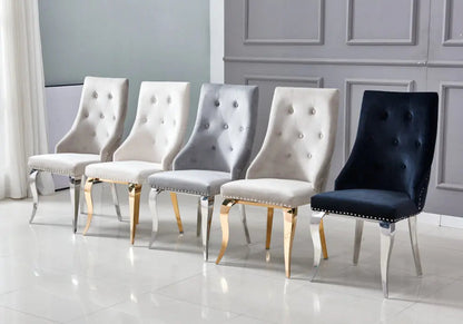 Lot de 4 chaises cloutées en anthracite | Kalyx