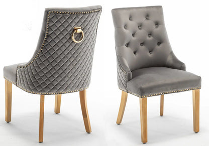 Lot de 2 chaises capitonnées en anthracite | Nuvio