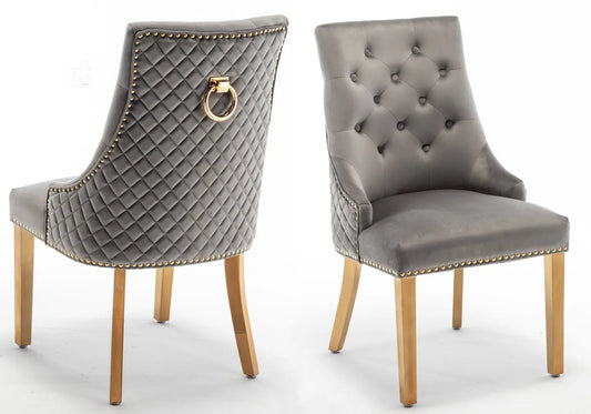 Lot de 2 chaises capitonnées en anthracite | Nuvio