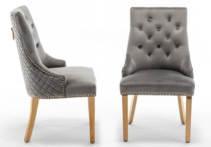 Lot de 2 chaises capitonnées en anthracite | Nuvio