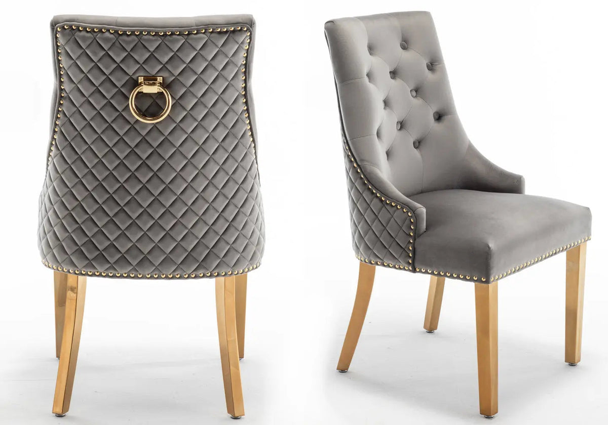 Lot de 2 chaises capitonnées en anthracite | Nuvio