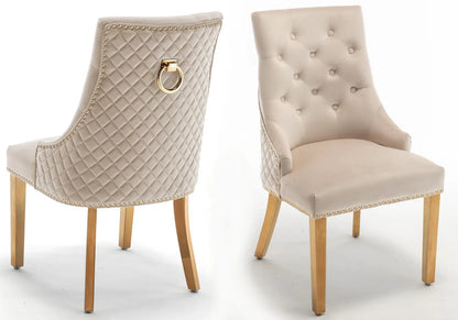 Lot de 2 chaises capitonnées en beige | Nuvio