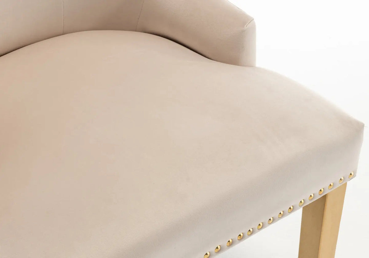 Lot de 2 chaises capitonnées en beige | Nuvio
