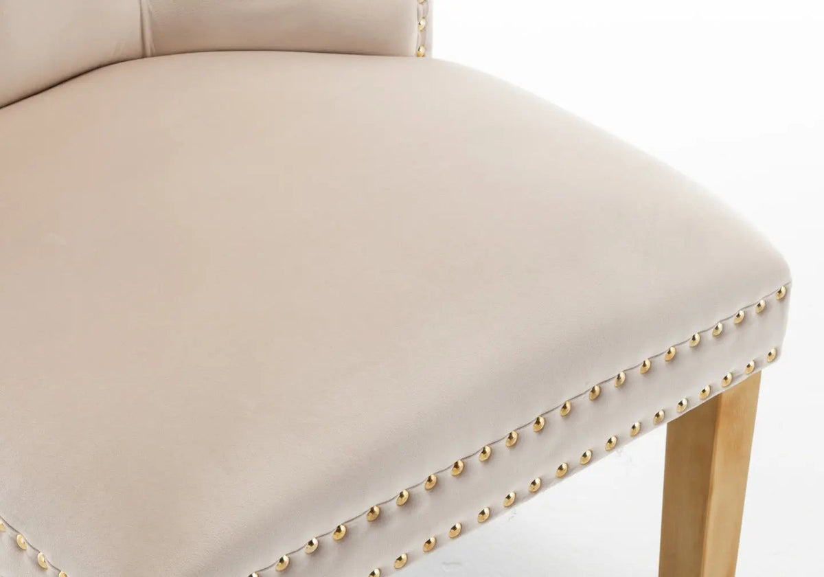 Lot de 2 chaises en beige capitonnées | Vexta