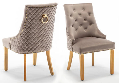 Lot de 2 chaises capitonnées en moka | Nuvio