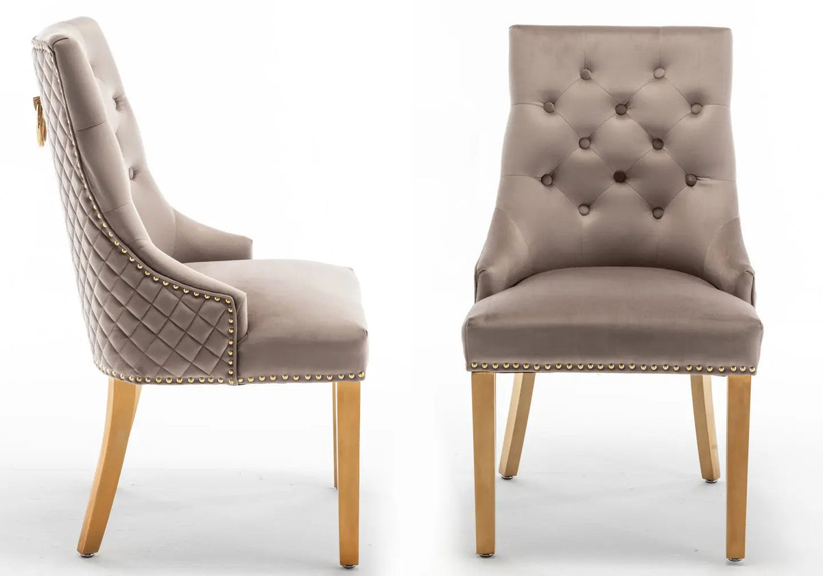 Lot de 2 chaises capitonnées en moka | Nuvio