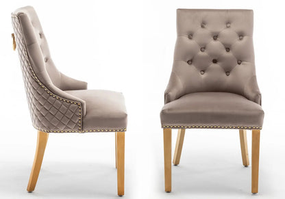 Lot de 2 chaises capitonnées en moka | Nuvio