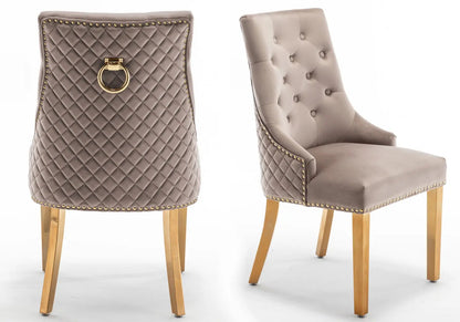 Lot de 2 chaises capitonnées en moka | Nuvio