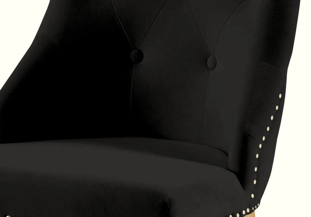 Lot de 4 chaises cloutées en noir et doré | Kalyx