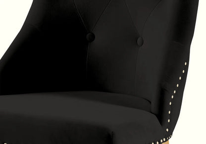 Lot de 4 chaises cloutées en noir et doré | Kalyx