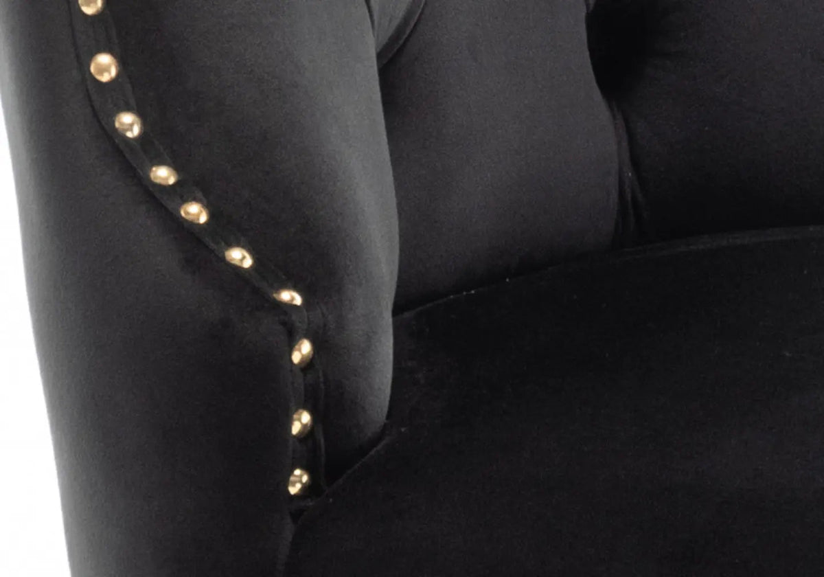 Lot de 2 chaises en noir avec poignée dorée | Vexta
