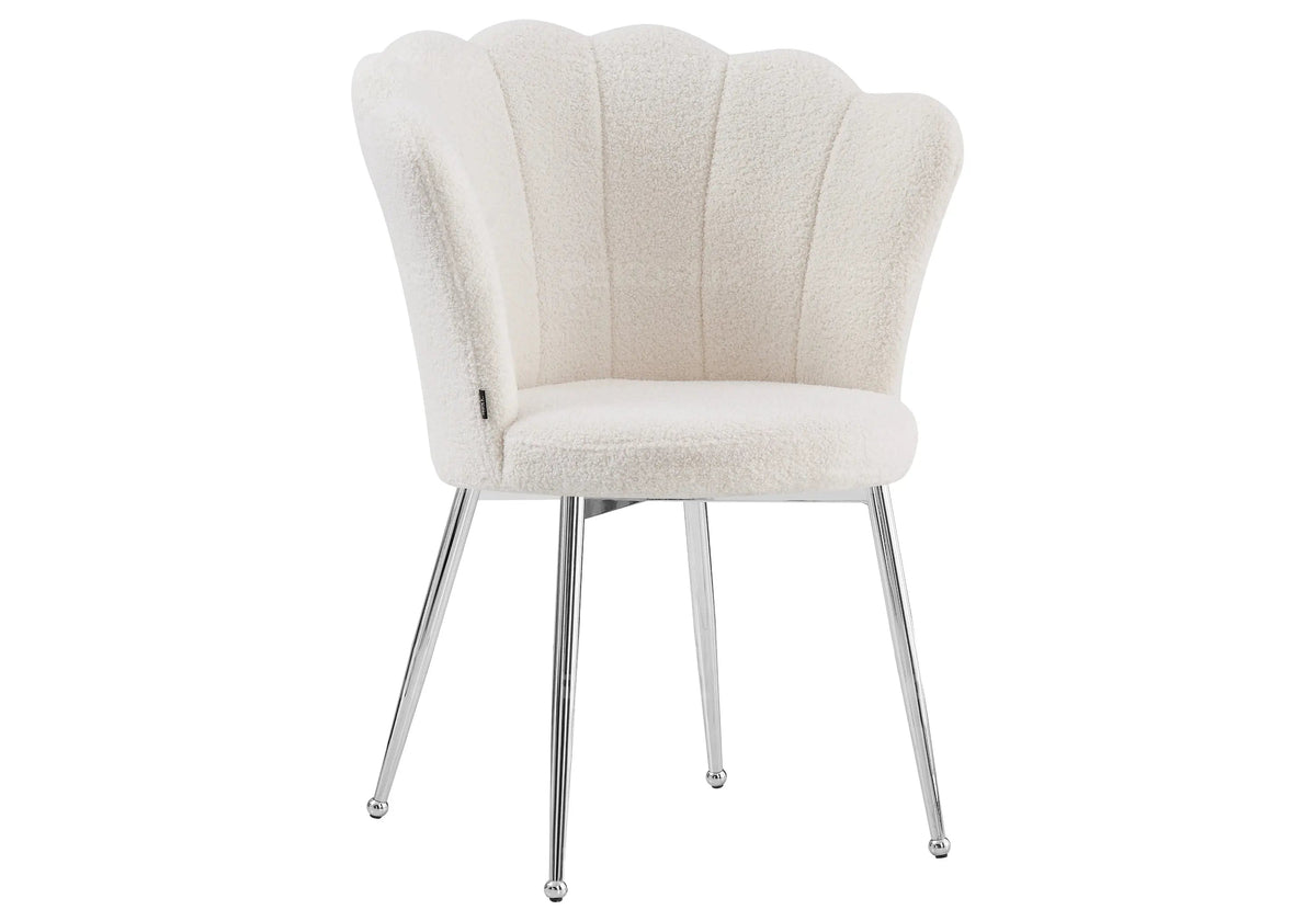 Lot de 2 chaises coquillage tissu bouclé | Veltra