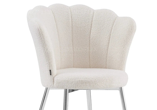 Lot de 2 chaises coquillage tissu bouclé | Veltra