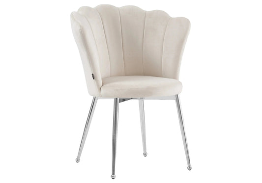 Lot de 2 chaises coquillage velours écru | Veltra