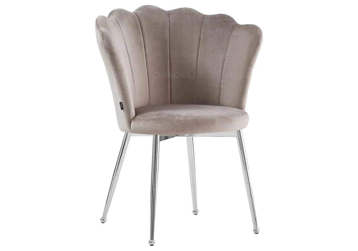 Lot de 2 chaises coquillage en taupe | Veltra