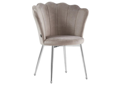 Lot de 2 chaises coquillage en taupe | Veltra