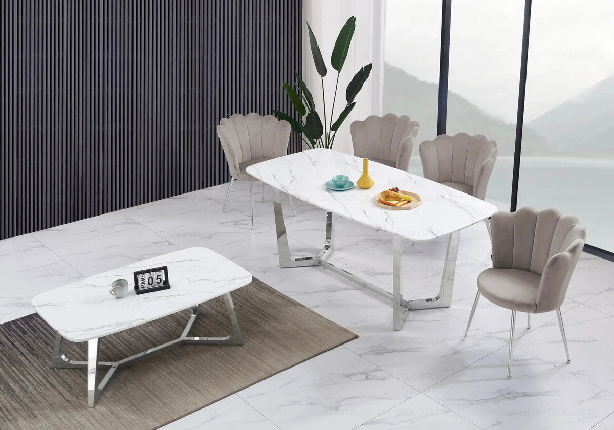 Lot de 2 chaises coquillage en taupe | Veltra