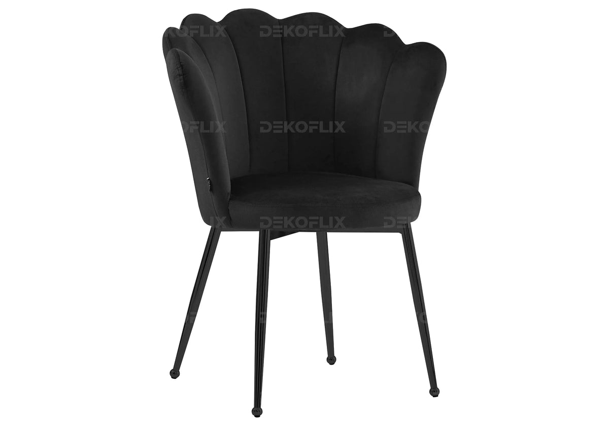 Lot de 2 chaises coquillage en noir | Veltra