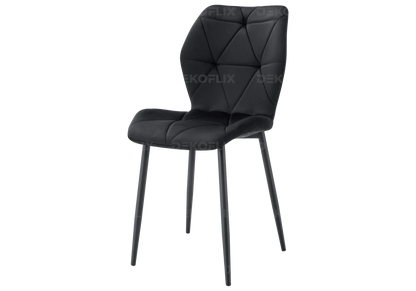4 chaises coquillage en noir et pieds noirs | Zyra