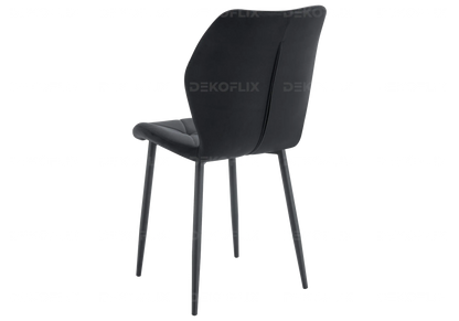 4 chaises coquillage en noir et pieds noirs | Zyra