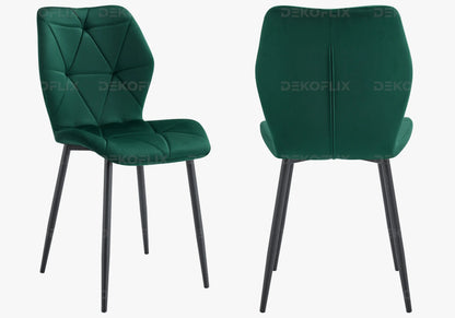 Lot de 4 chaises coquillage en vert sapin | Zyra