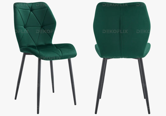 Lot de 4 chaises coquillage en vert sapin | Zyra