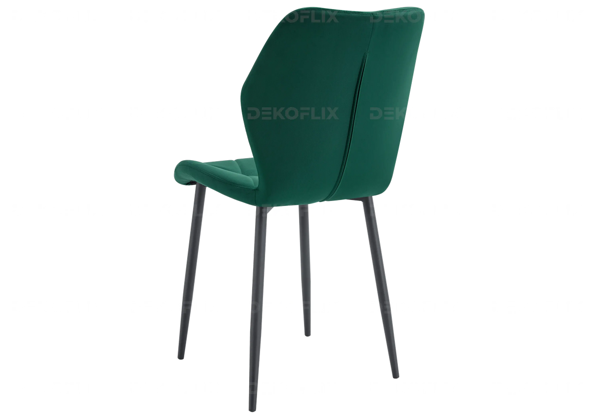 Lot de 4 chaises coquillage en vert sapin | Zyra